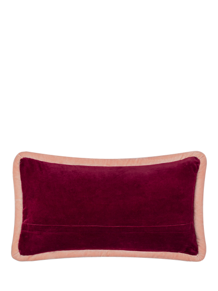 MADE Huxley Cushion, Olive/Maroon - view 2, Green Maroon