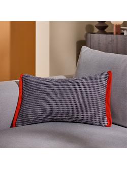 MADE Cady Woven Reversible Rectangular Cushion, Blue - view 2, Blue