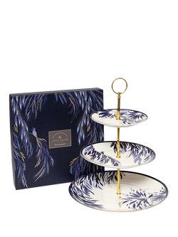Sara Miller Anniversary Fine China 3-Tier Cake Stand, Blue - view 2, Multi