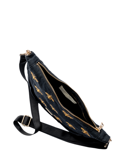 Elizabeth Scarlett Honey Bee Sling Bag, Charcoal - view 2, Charcoal