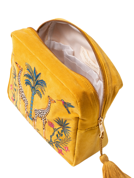 Elizabeth Scarlett Giraffe Palm Wash Bag, Yellow - view 2, Yellow