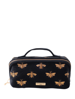 Elizabeth Scarlett Honey Bee Lay Flat Makeup Bag, Charcoal, Charcoal
