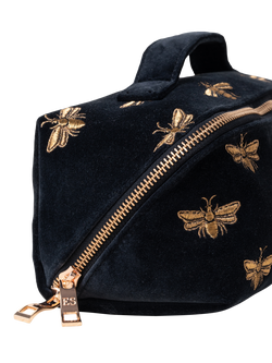 Elizabeth Scarlett Honey Bee Lay Flat Makeup Bag, Charcoal - view 2, Charcoal