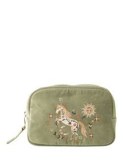 Elizabeth Scarlett Mystical Horse Makeup Bag, Green, Green