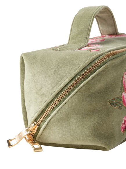 Elizabeth Scarlett Peony Lay Flat Makeup Bag, Sage - view 2, Sage