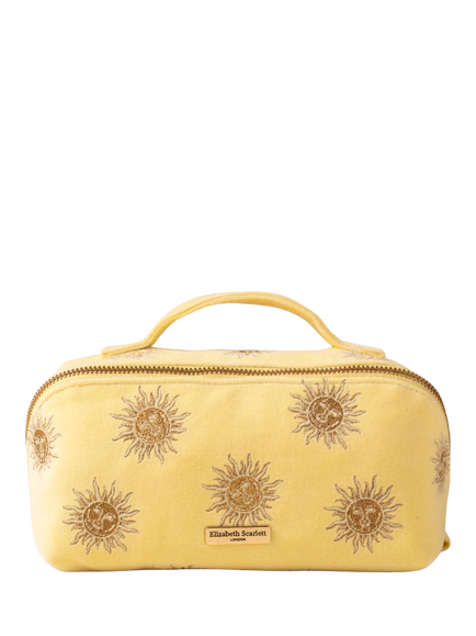 Elizabeth Scarlett Sun Goddess Lay Flat Makeup Bag, Butter Yellow, Butter Yellow