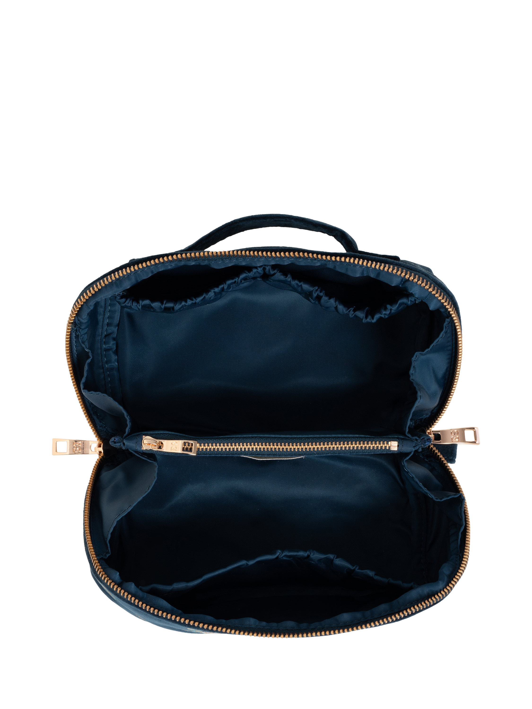 Product image 4 of 5, which shows Elizabeth Scarlett Turtle Lay Flat Makeup Bag, Navy