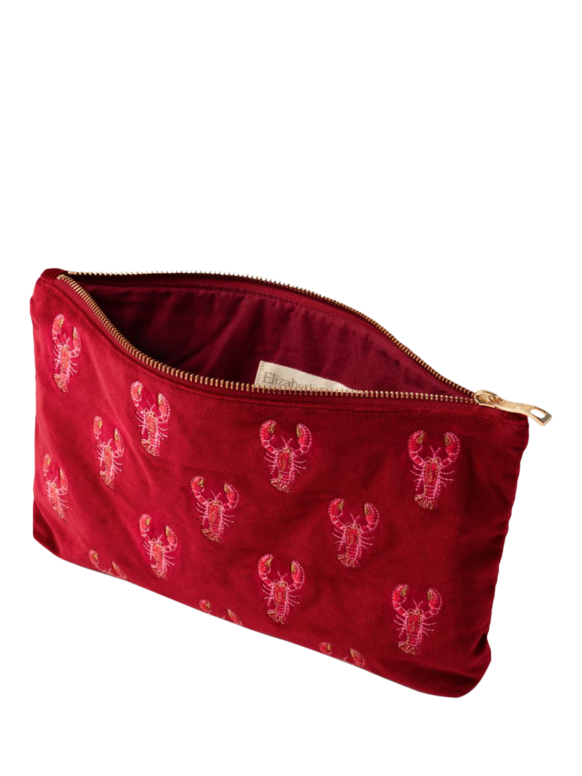 Product image 2 of 3, which shows Elizabeth Scarlett Lobster Everday Pouch, Red Multi