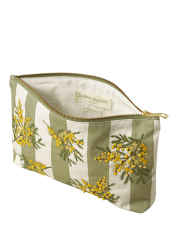 Elizabeth Scarlett Mimosa Stripe Everyday Pouch, Green Stripe - view 2, Green Stripe