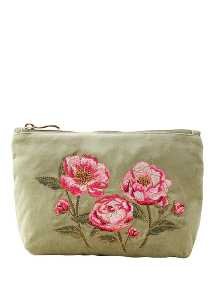 Elizabeth Scarlett Peony Mini Pouch, Sage, Sage
