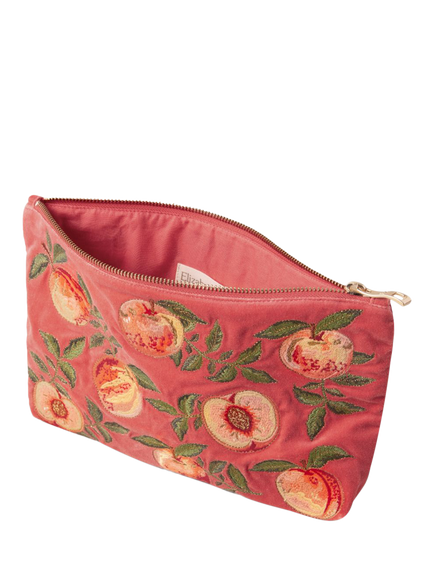 Elizabeth Scarlett Summer Peach Velvet Pouch, Spiced Coral - view 2, Spiced Coral