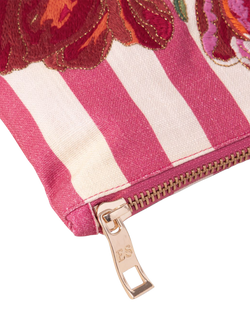 Elizabeth Scarlett Tulip Stripe Pouch, Pink Stripe - view 2, Pink Stripe