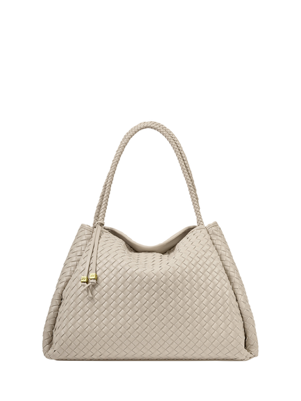 Katie Loxton Nova Woven Shoulder Bag, Oyster, Oyster
