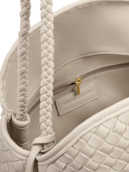 Katie Loxton Nova Woven Shoulder Bag, Oyster - view 2, Oyster