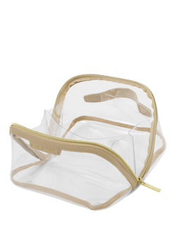 Katie Loxton Clear Lay Flat Makeup Bag, Light Taupe - view 2, Light Taupe