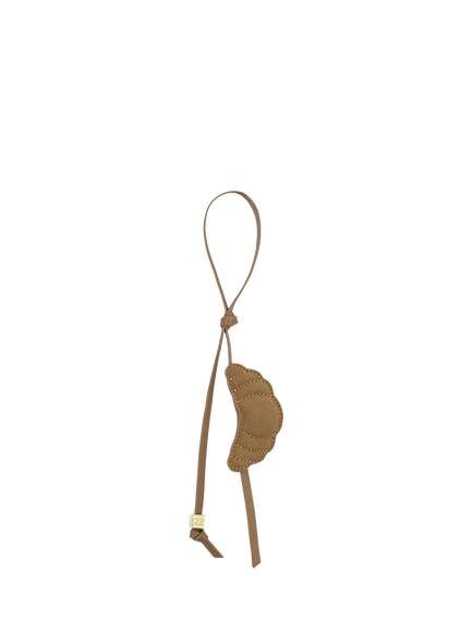 Katie Loxton Faux Suede Croissant Bag Charm, Caramel, Caramel