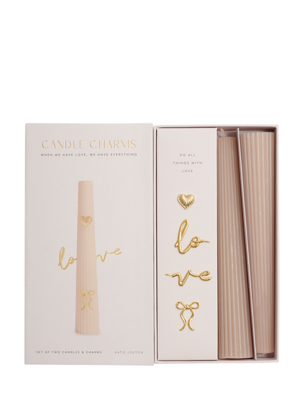 Katie Loxton Love Candle Charms Gift Set, Pink