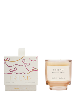 Katie Loxton Friend English Pear & White Tea Scented Candle, 504g, Pink