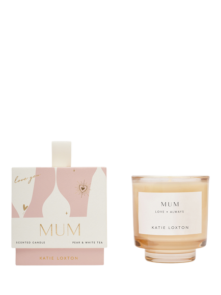 Katie Loxton Mum English Pear & White Tea Scented Candle, 150g, Pink