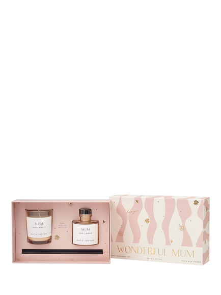Katie Loxton Mum Mini English Pear & White Tea Home Fragrance Gift Set, Pink