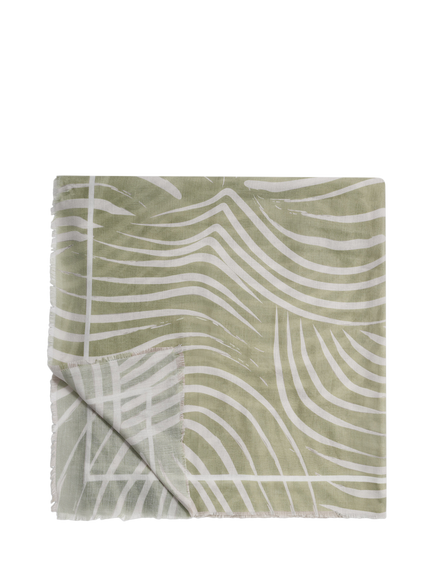 Katie Loxton Wavy Stripe Scarf, Sage /Off White, Sage /Off White