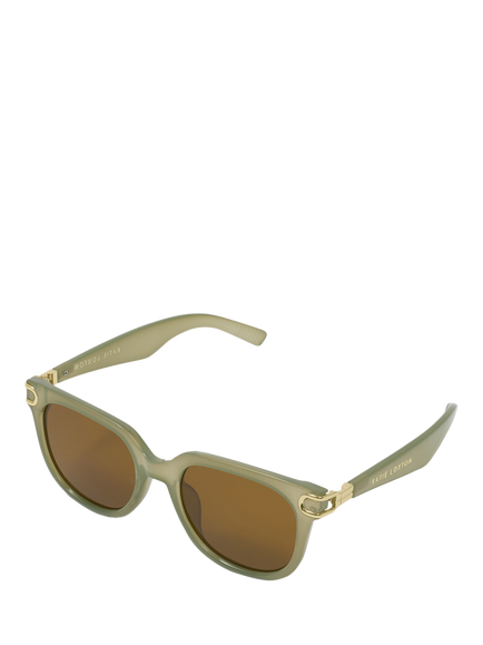 Katie Loxton Manhattan Sunglasses, Frosted Green - view 2, Frosted Green