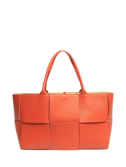 Pre-loved Bottega Veneta Arco Medium Leather Tote Bag, Orange, Orange