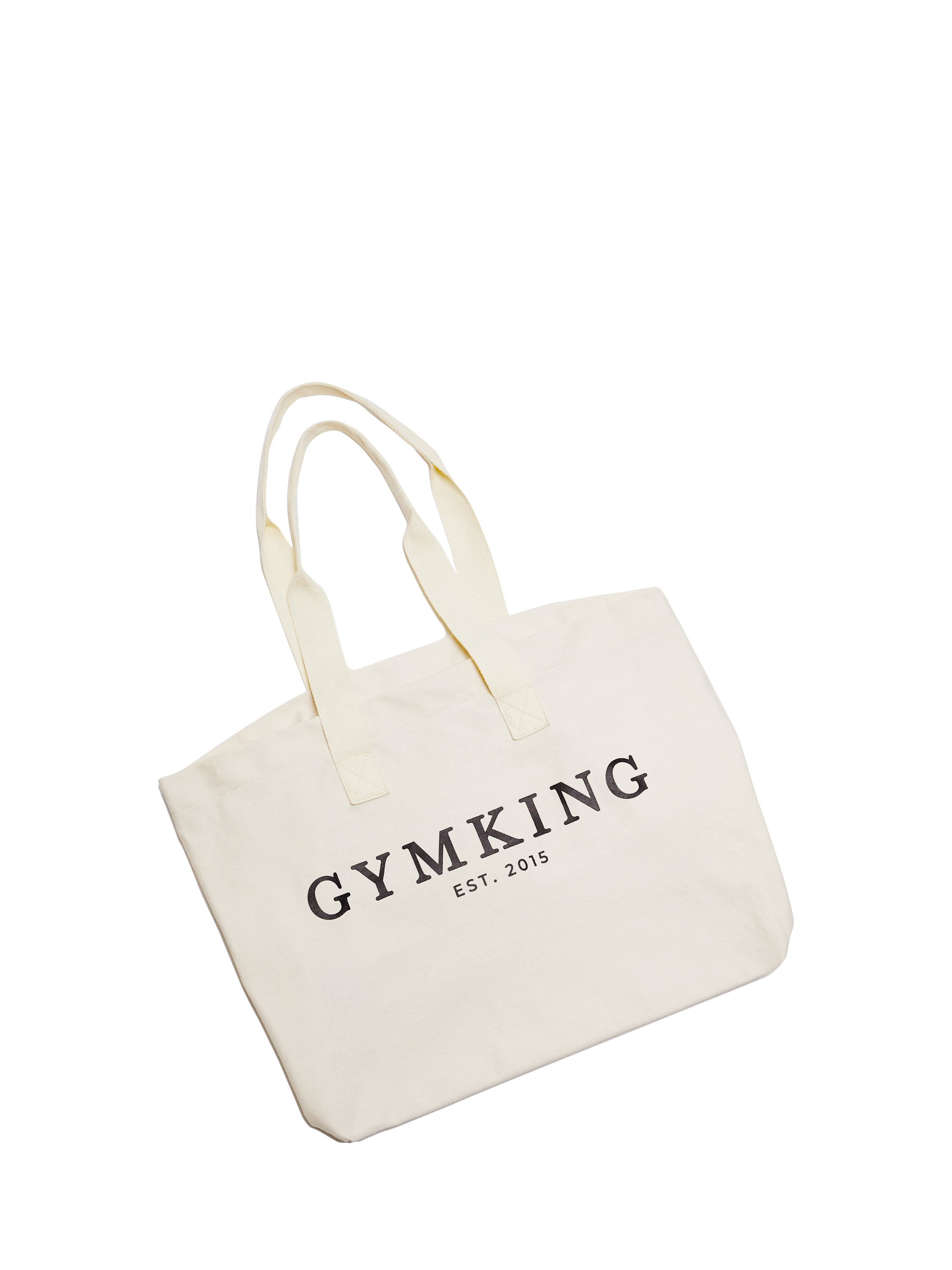Product image 1 of 4, which shows Gym King Pure Cotton Established Tote Bag, Light Beige