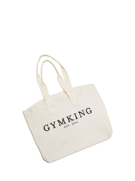 Gym King Pure Cotton Established Tote Bag, Light Beige, Light Beige