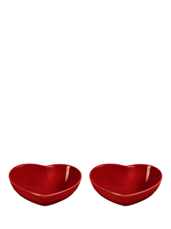 Le Creuset Stoneware Mini Heart Dish, Set of 2, Cerise, Cerise