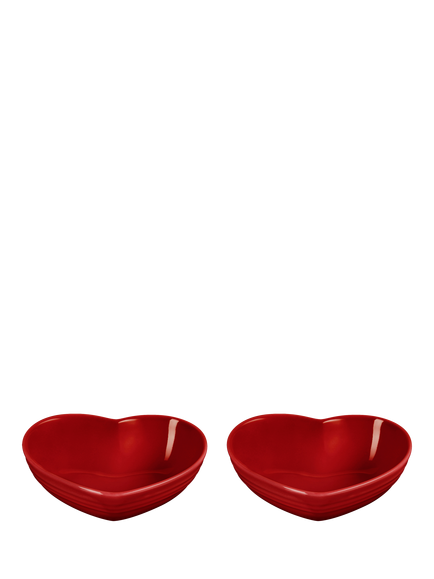 Le Creuset Stoneware Mini Heart Dish, Set of 2, Cerise