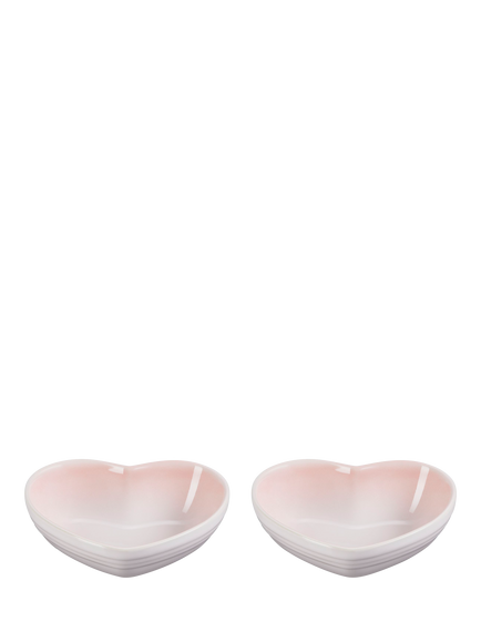 Le Creuset Stoneware Mini Heart Dish, Set of 2, Shell Pink