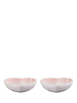 Le Creuset Stoneware Mini Heart Dish, Set of 2, Shell Pink - view 2, Shell Pink