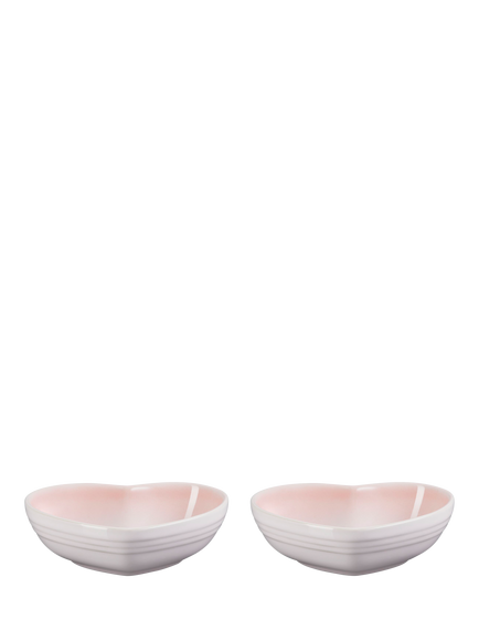 Le Creuset Stoneware Mini Heart Dish, Set of 2 - view 2, Shell Pink