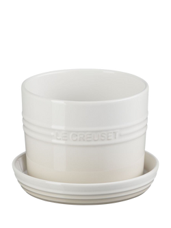 Le Creuset Stoneware Herb Planter with Tray - view 2, Meringue