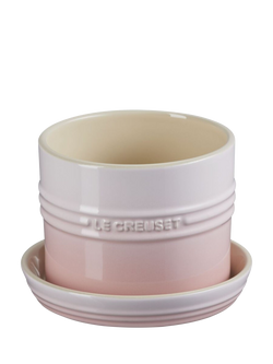 Le Creuset Stoneware Herb Planter with Tray, Shell Pink - view 2, Shell Pink