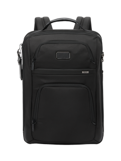 Tumi Alpha Large 17" Expandable Backpack, 39.65L Black, Black