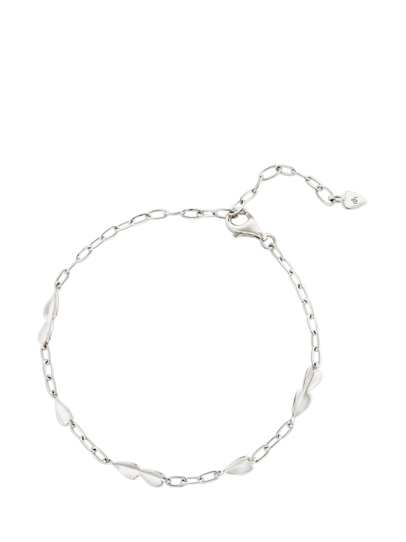 Product image 1 of 1, which shows Dinny Hall Folded Heart Dainty Chain Bracelet, Silver