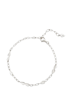 Dinny Hall Folded Heart Dainty Chain Bracelet, Silver