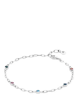 Dinny Hall Gemstone Paperclip Bracelet, Silver - view 2, 