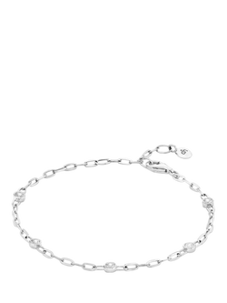 Dinny Hall Lab Sapphire Paperclip Bracelet - view 2, Silver