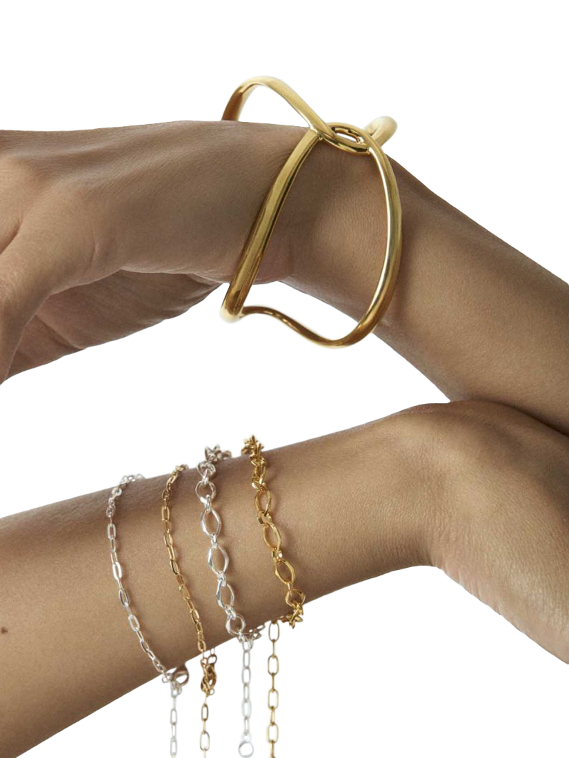 Product image 4 of 4, which shows Dinny Hall Mini Paperclip Chain Bracelet, Gold