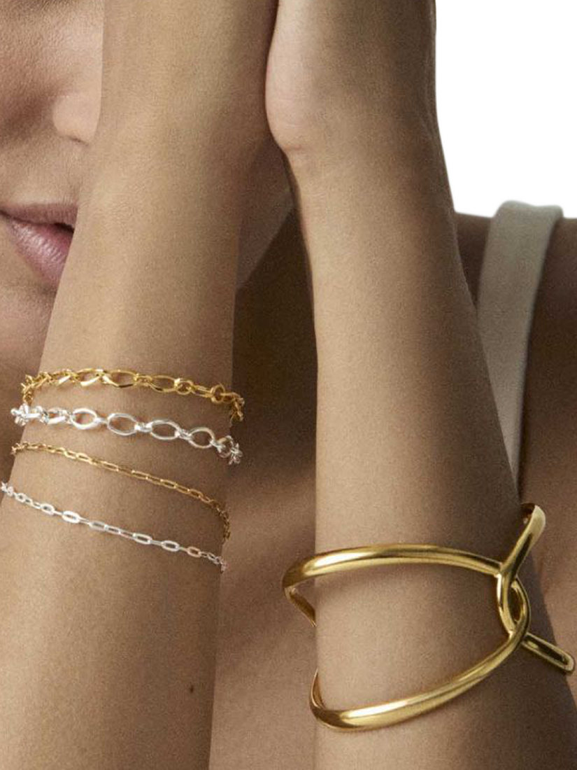 Product image 4 of 4, which shows Dinny Hall Mini Paperclip Chain Bracelet, Silver