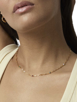 Dinny Hall Mini Rainbow Paperclip Necklace, Gold - view 2, 