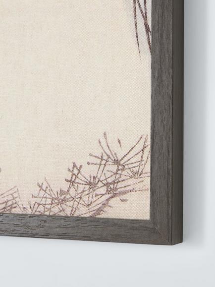 John Lewis Ohara Koson 'Two Peacocks on a Tree Branch' Framed Canvas Print, 92 x 42cm, Blue/Multi - view 2, Multi