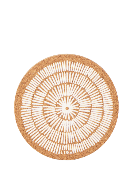 LIGA Cork Sandy White Round Coasters, Set of 4, Natural, Natural