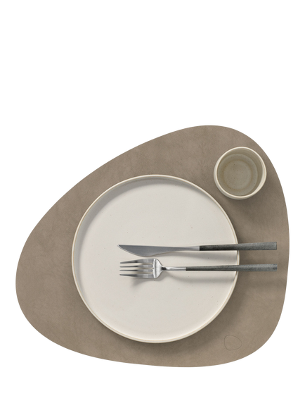 LIND DNA Nupo Curve Placemat, Recycled Leather - view 2, Nomad Grey