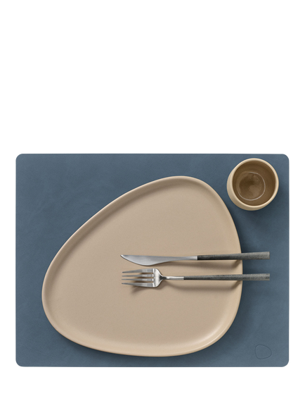 LIND DNA Nupo Rectangular Placemat, Recycled Leather - view 2, Dark Blue