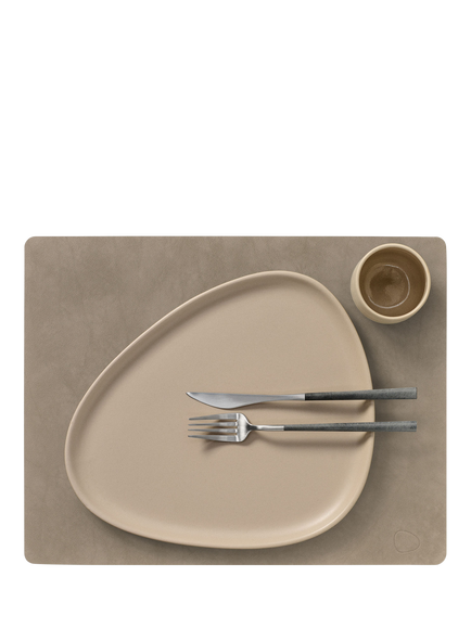 LIND DNA Nupo Rectangular Placemat, Recycled Leather - view 2, Nomad Grey