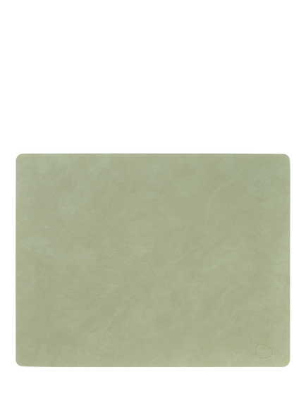 LIND DNA Nupo Rectangular Placemat, Recycled Leather, Olive Green